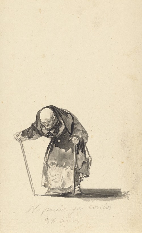 A portrait of an elderly man by Francisco de Goya, capturing the essence of aging.