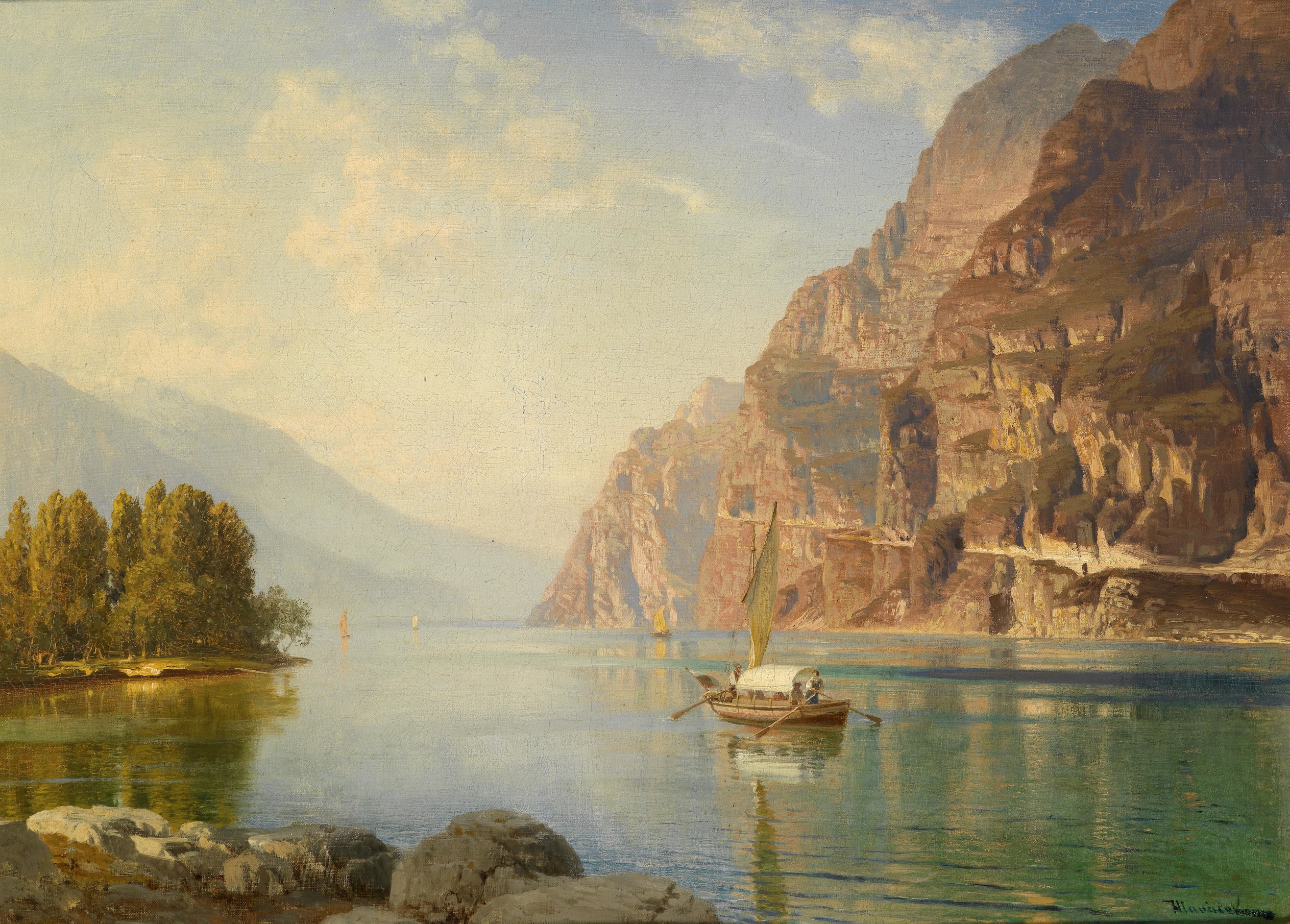 Partie Am Comer See, by Anton Hlavacek, public domain