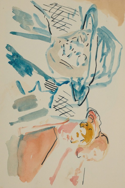 Edvard Munch's untitled painting showcases emotional depth through vivid colors and distorted forms.