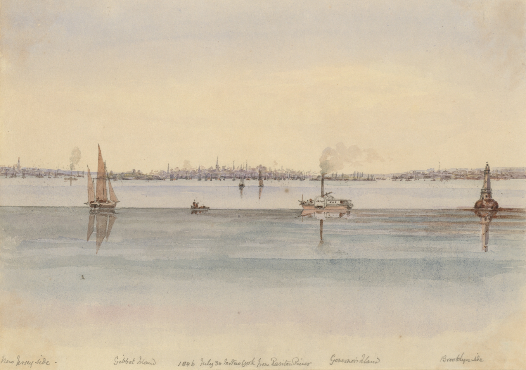 Landscape depicting a river and greenery by Michael Seymour, 1846