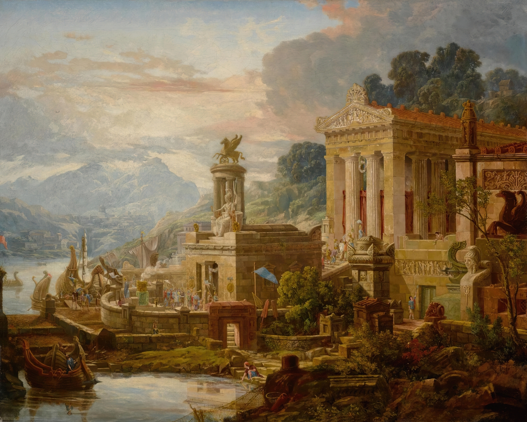 The landing place to a Temple of Victory through the Gate of Minerva, oil on canvas by Joseph Michael Gandy