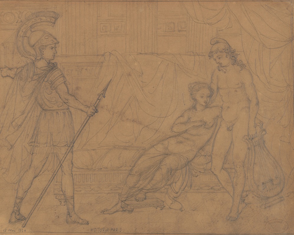 Renoir's 'Hector et Paris' depicts a dramatic moment from mythology.