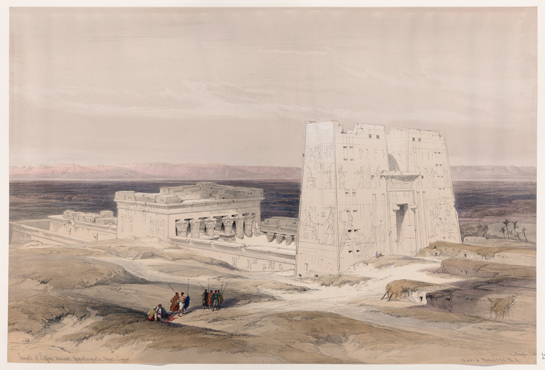 Temple of Edfou [Idfû], ancient Appolinopolis, Upper Egypt., by David Roberts, public domain