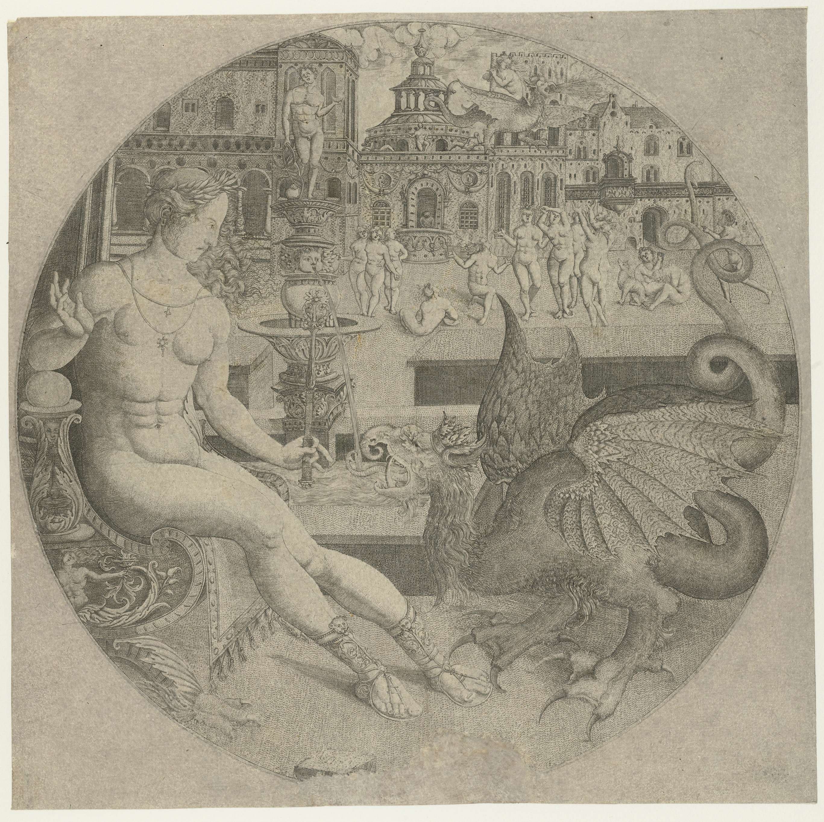 Heilige Martha en de draak, by Monogrammist AC (16e eeuw), public domain
