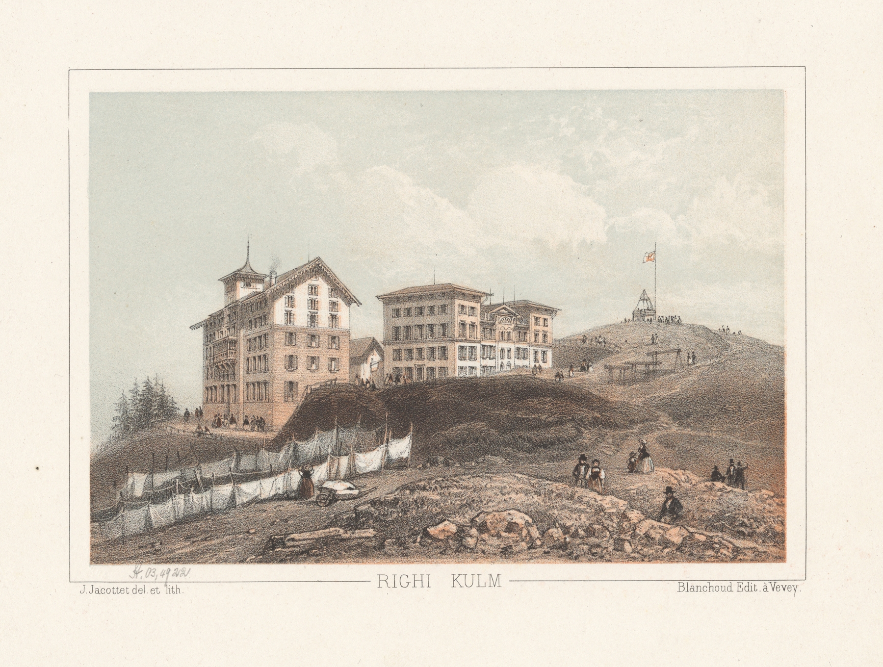 Righi Kulm by Jean Jacottet, oil on canvas depicting a tranquil landscape with gentle light.