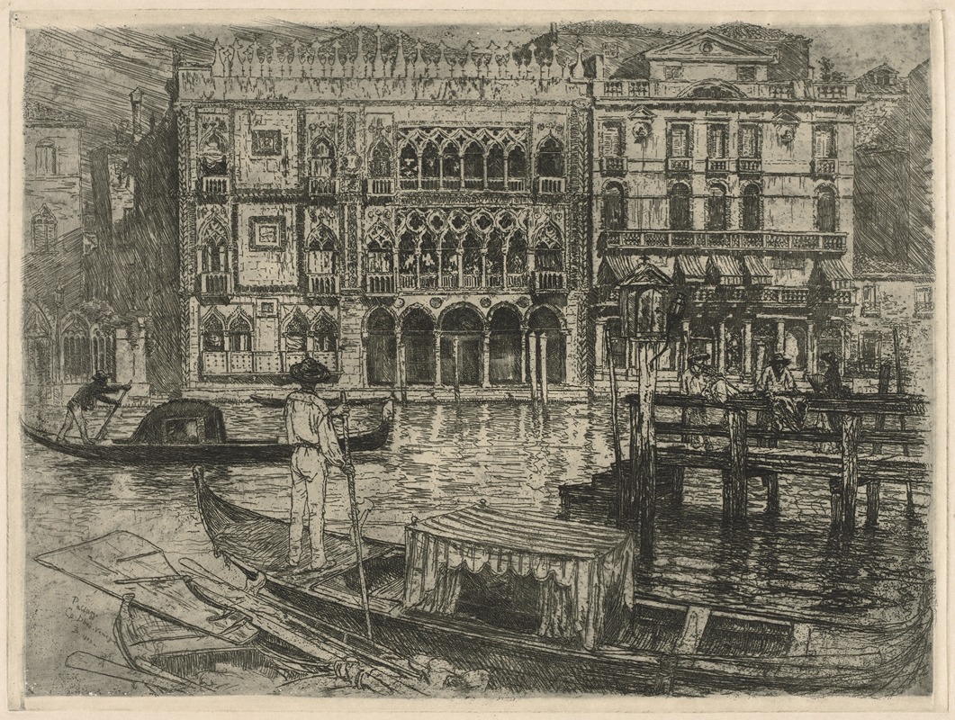 A painting depicting the Palazzo ca d’Oro by Frank Duveneck.