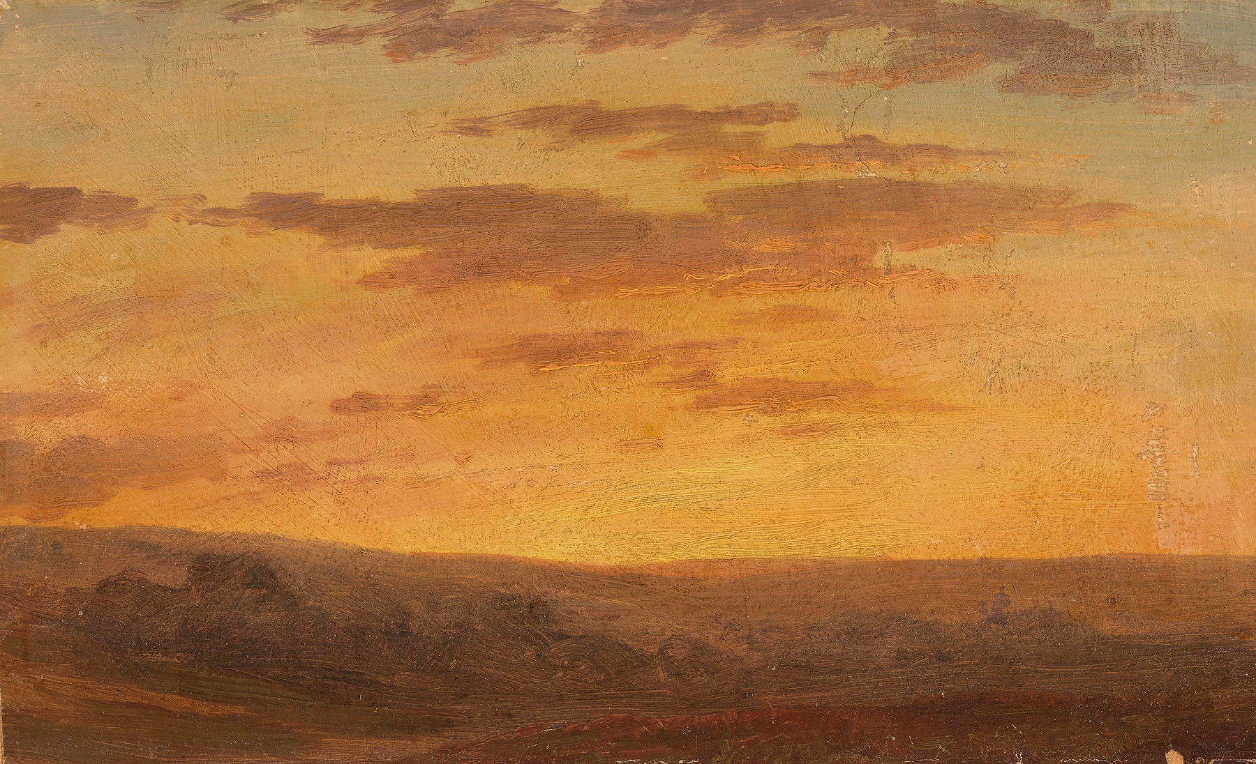 Landscape at twilight by Gustav Friedrich Papperitz, oil painting