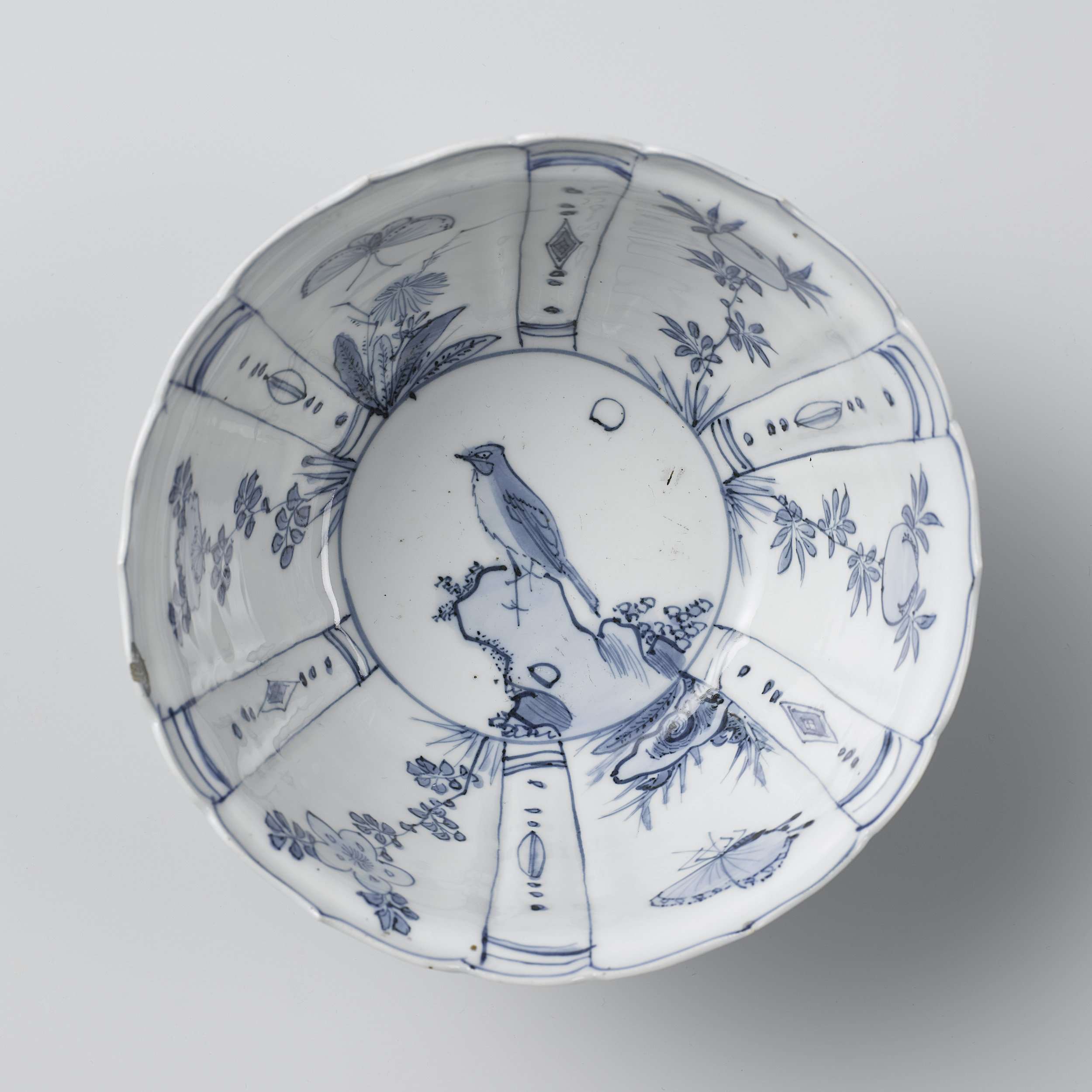 Ceramic bowl decorated with a crow by unknown artist