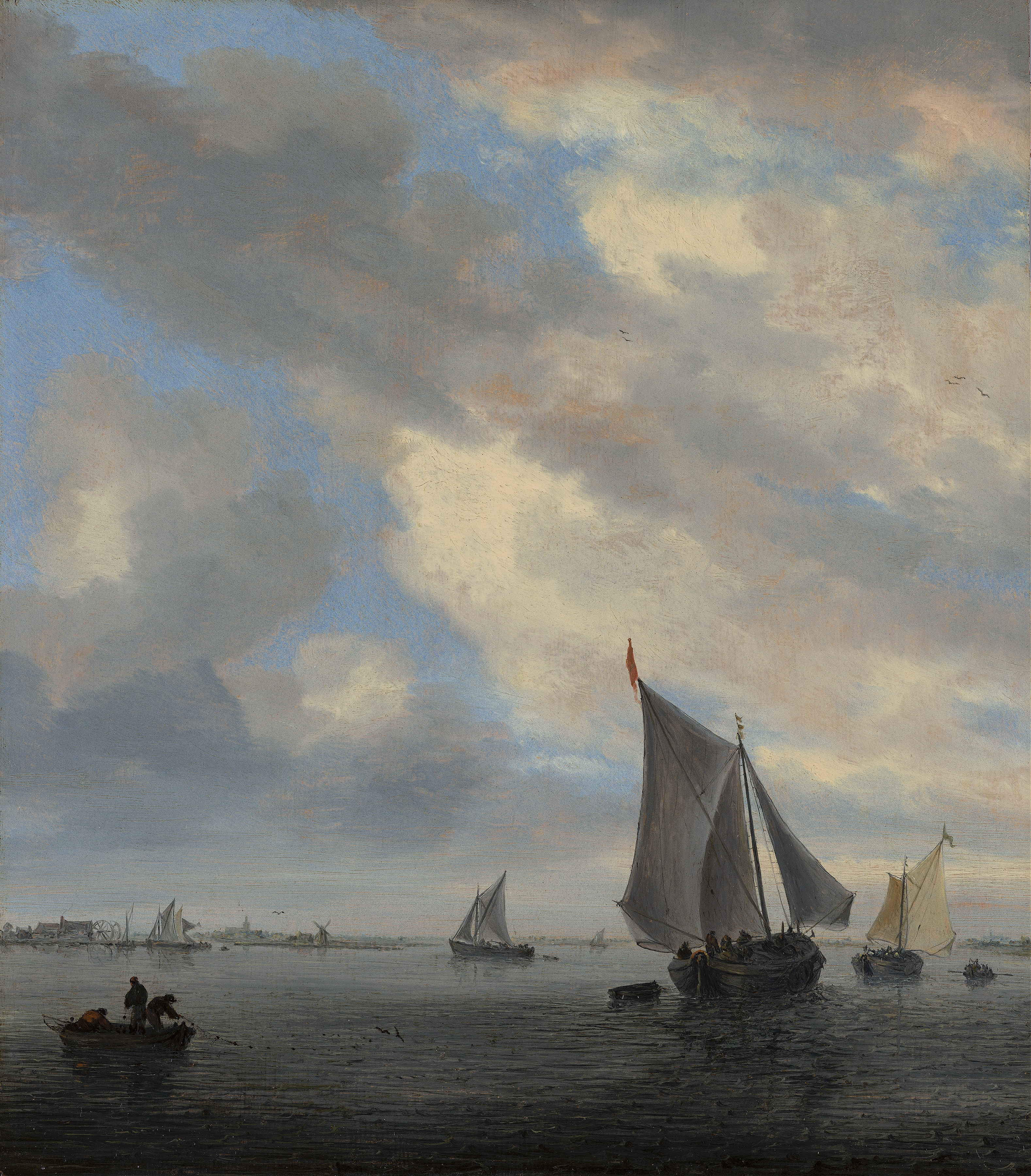 View of Sailing Boats on a Lake, by Jacob Salomonsz. van Ruysdael, public domain