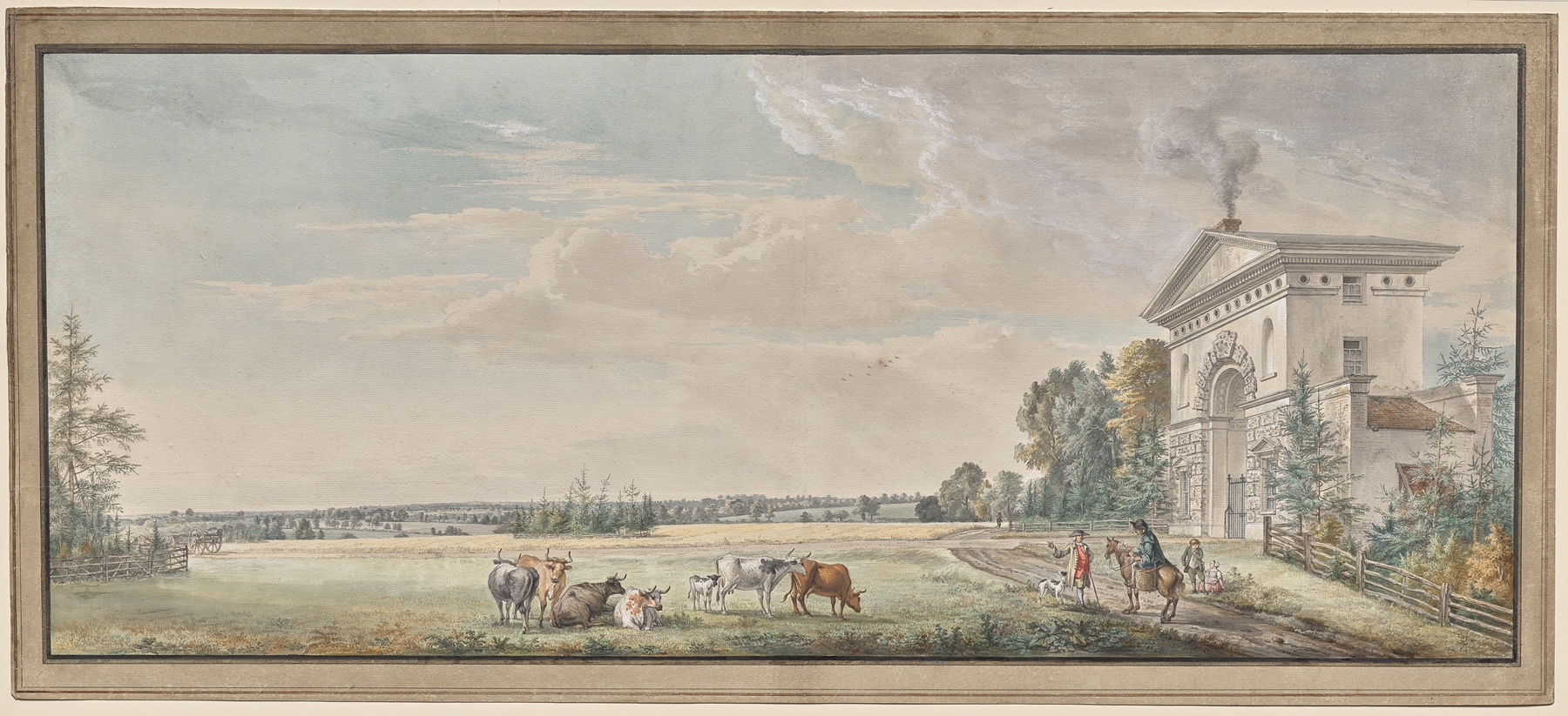 Luton Park, Bedfordshire by Paul Sandby, depicting a serene landscape in an unknown medium.