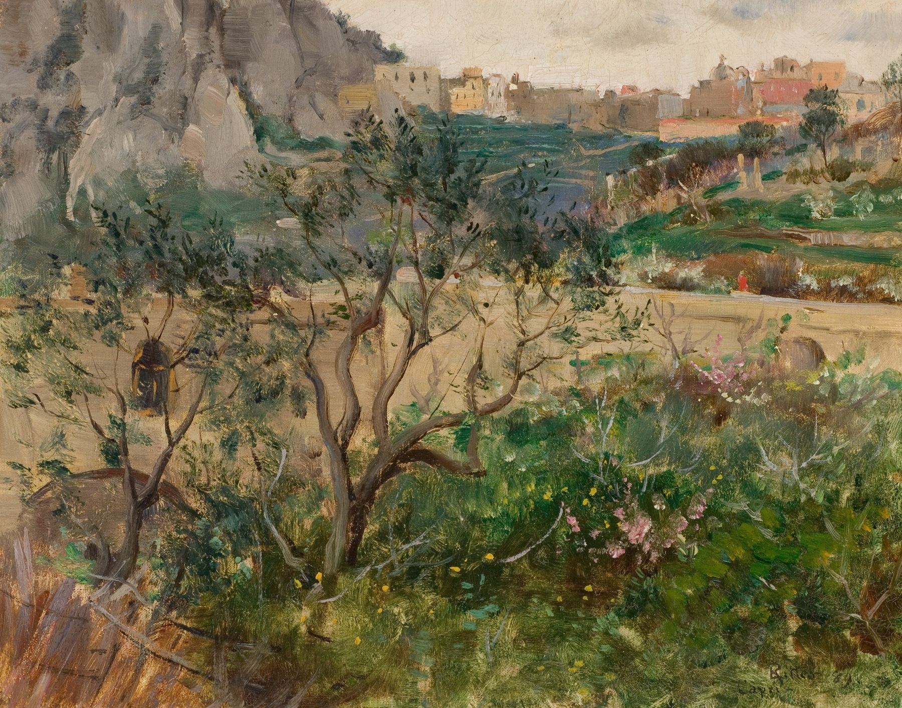 Marine landscape of Capri by Louis Ritter, oil painting