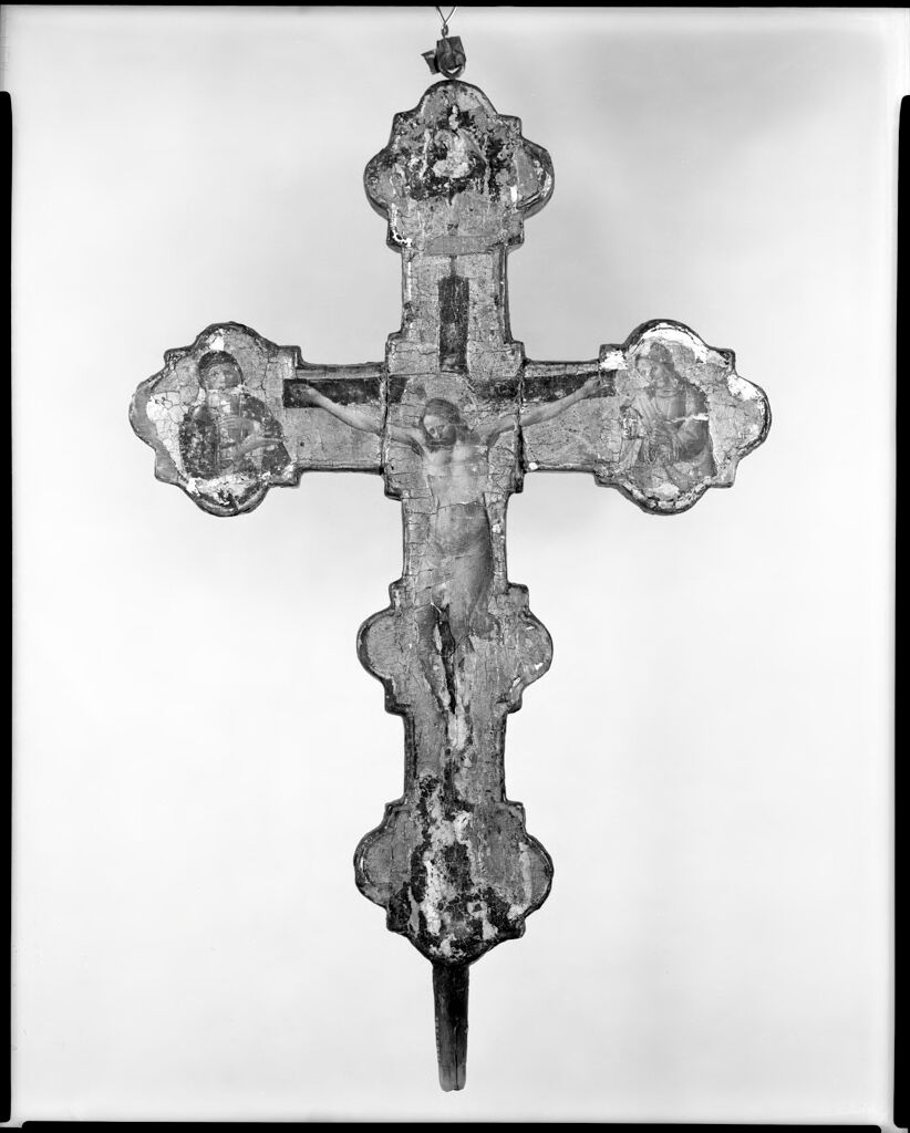 Processional cross with Christ, Virgin, and saints, wood, Domenico di Michelino