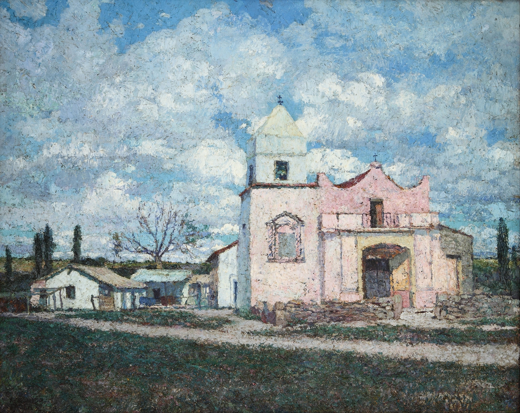 Landscape with hills in earth tones, oil painting by Fernando Fader