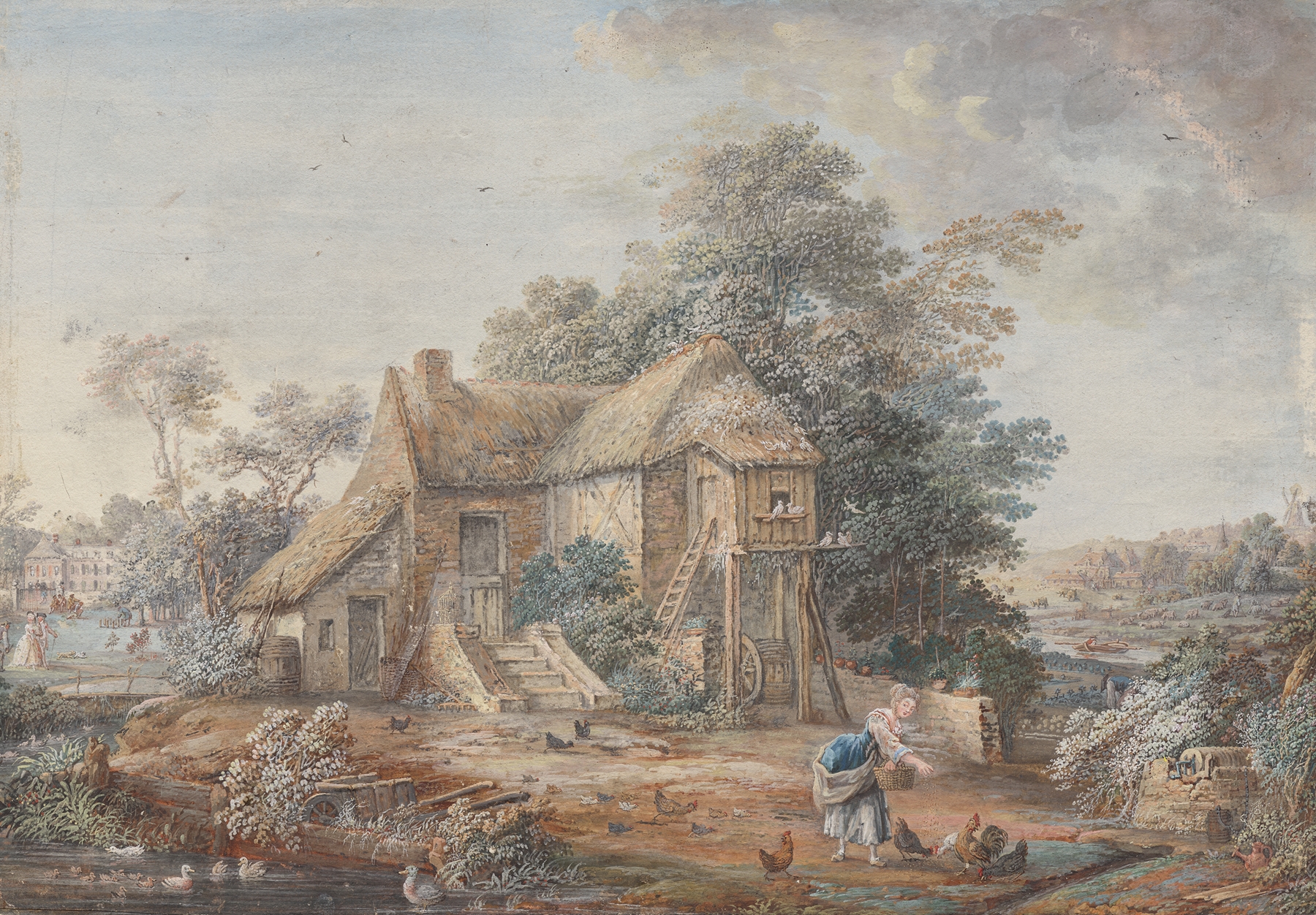 Le Petit Trianon, Versailles, watercolor on paper by Louis-Nicolas van Blarenberghe