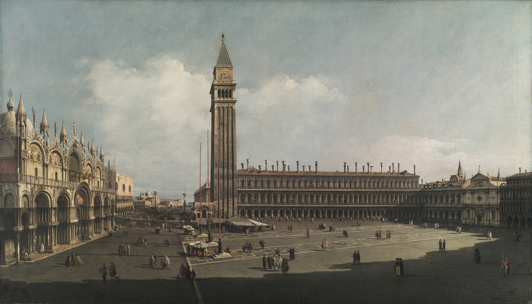 Piazza San Marco, Venice, by Bernardo Bellotto, public domain