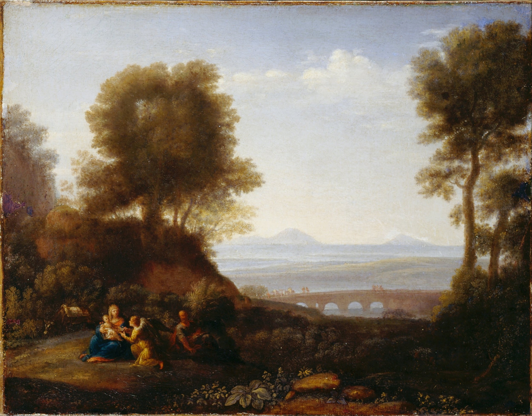 Rest on the Flight into Egypt, by Claude Lorrain, public domain