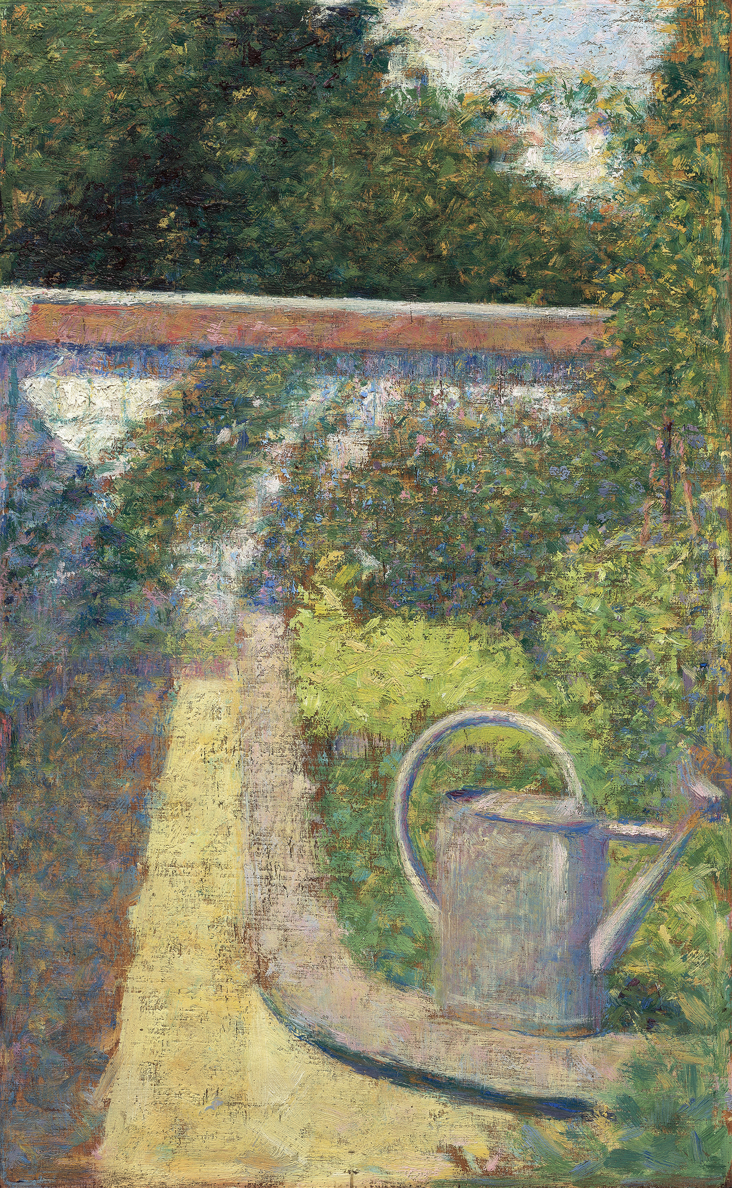 The Watering Can – Garden at Le Raincy, by Georges Seurat, public domain