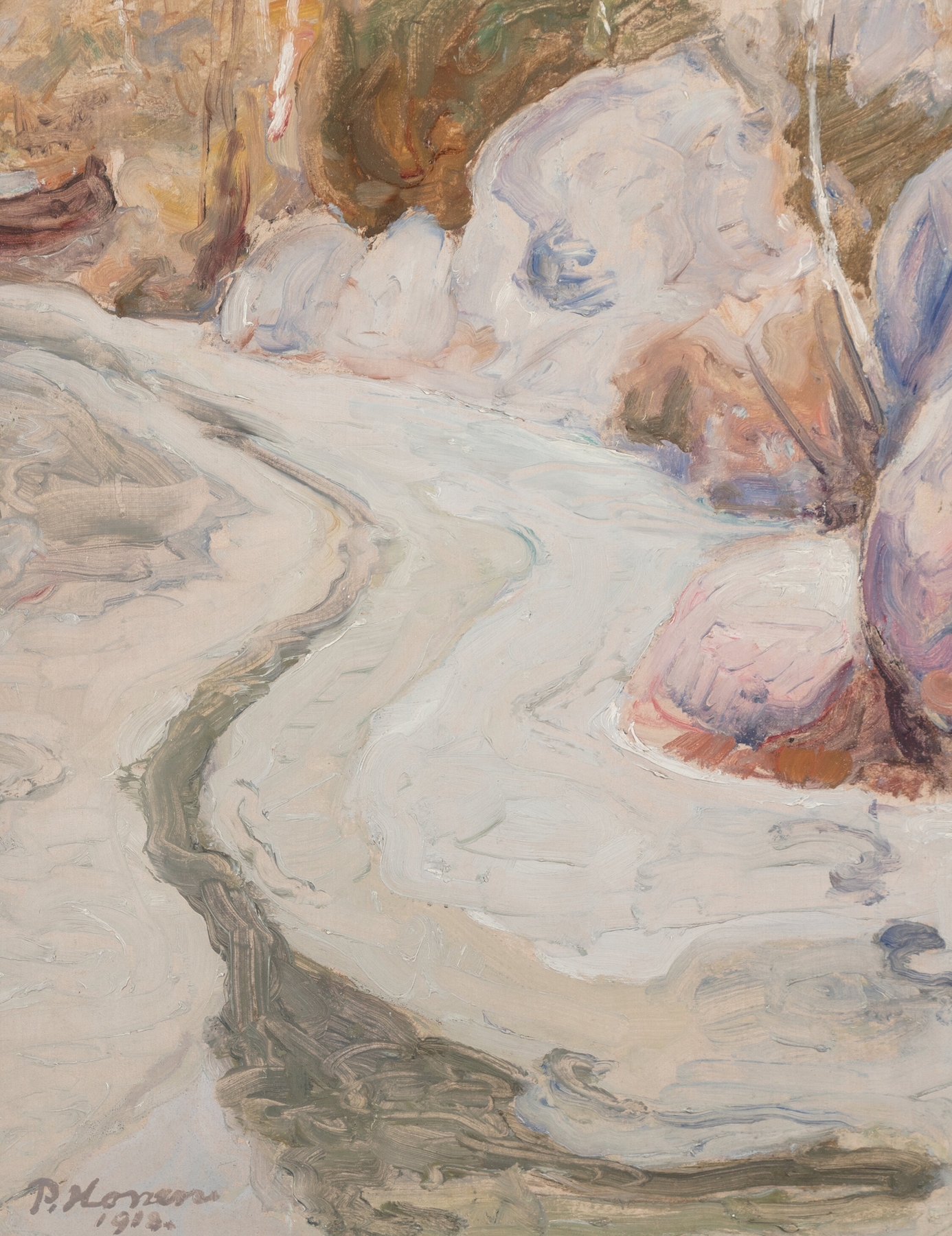 Kevätaurinko purolla (Spring sun on the stream), by Pekka Halonen, public domain