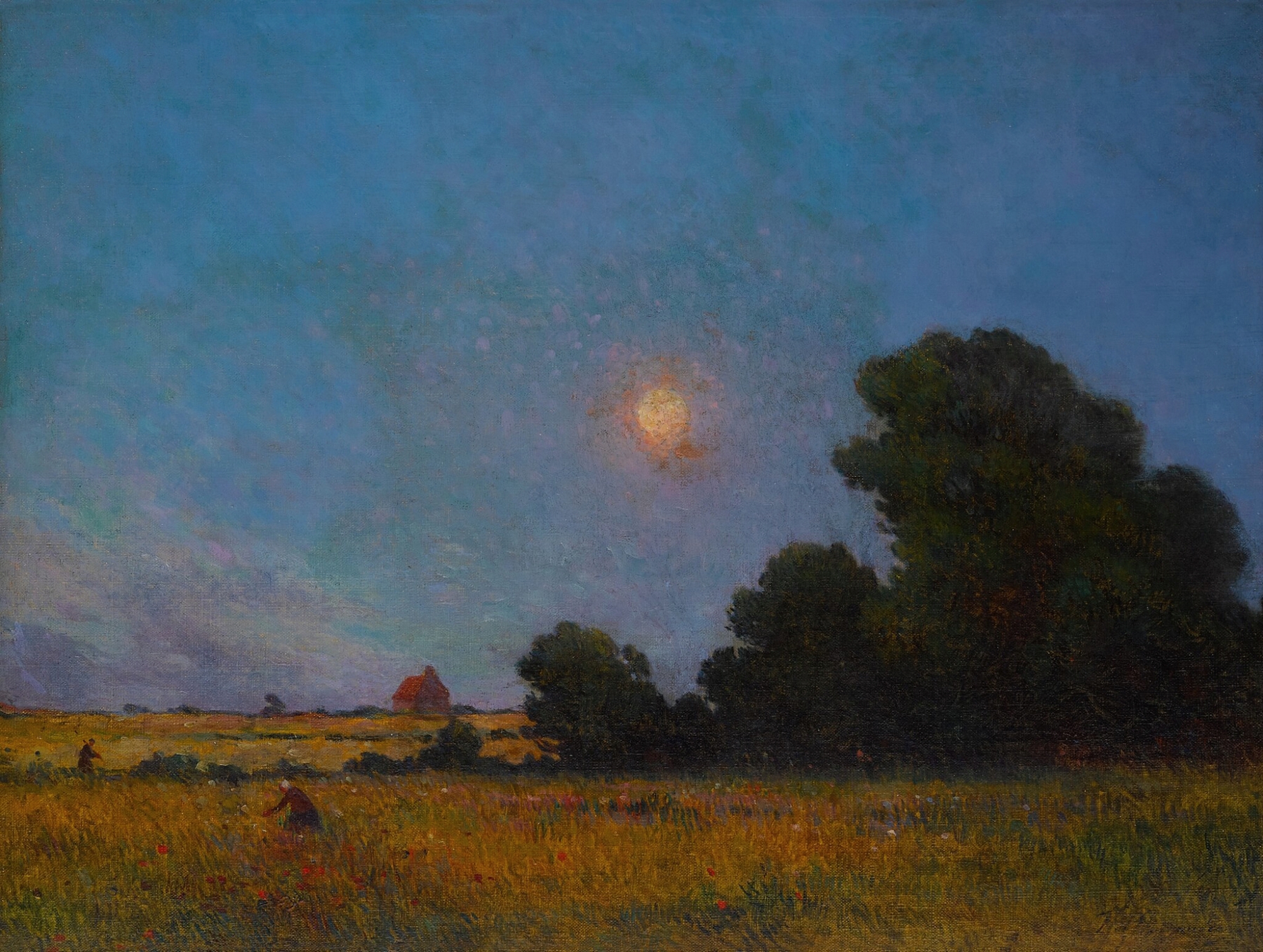 Botanical scene with flowers at dawn, oil painting by Ferdinand du Puigaudeau