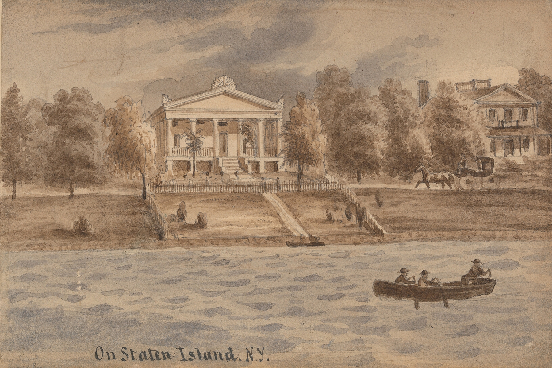 Inner Bay, Staten Island, New York by Augustus Köllner, oil on canvas, depicting tranquil waters and light reflections.