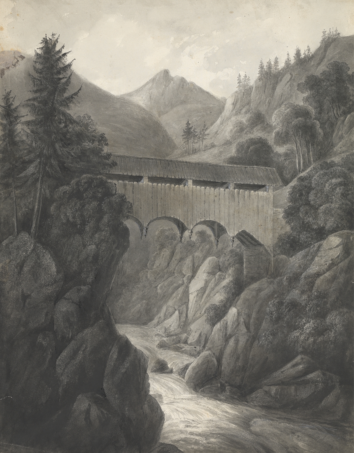 Landscape with a serene waterway by Isaac Weld, oil painting