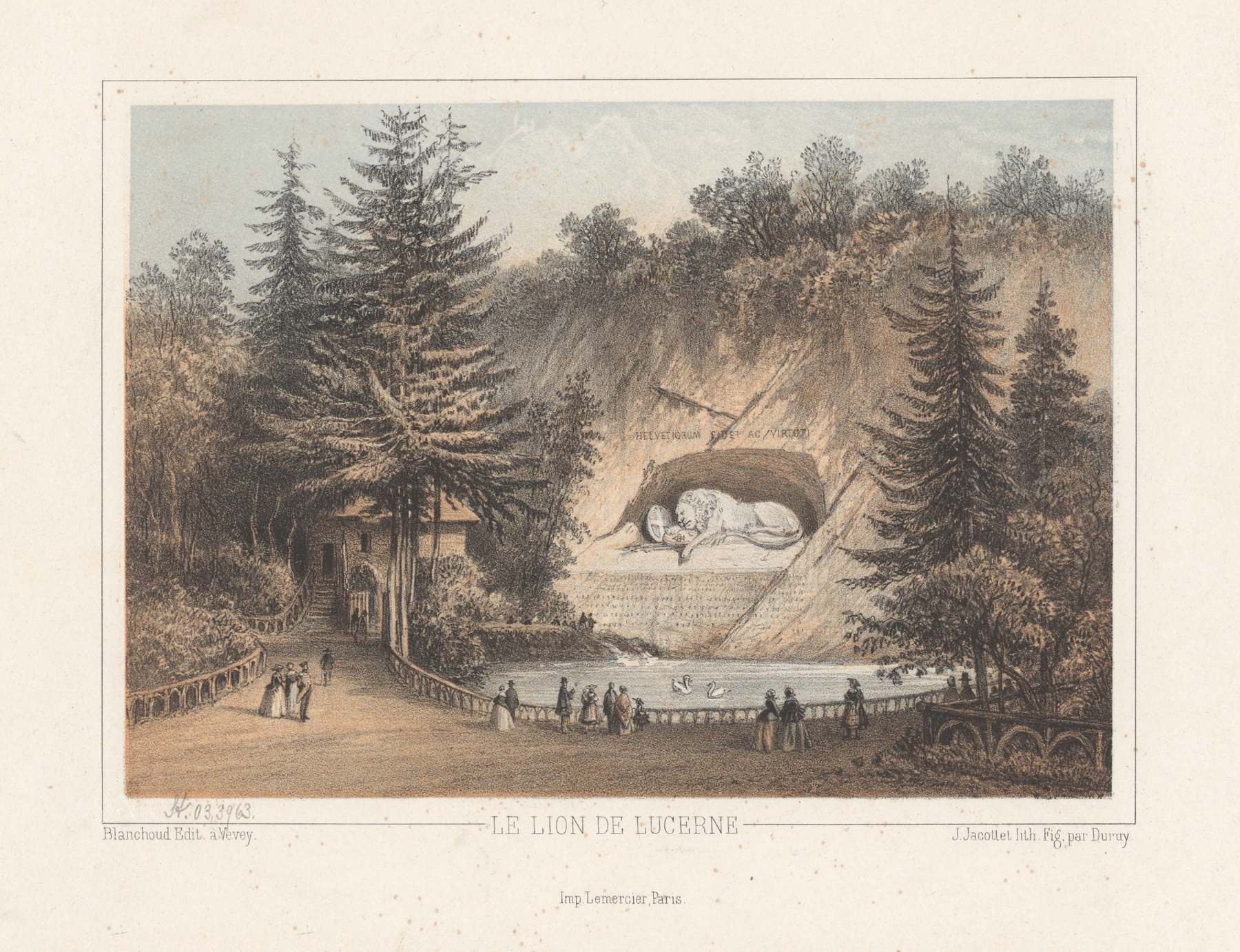 Le lion de Lucerne, by Jean Jacottet, public domain