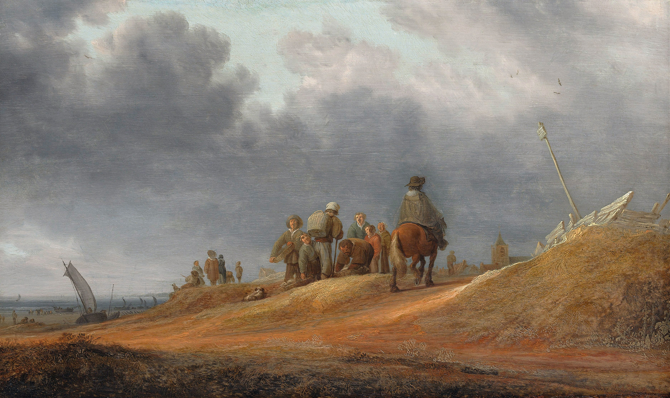 Market by the Seashore, by Jacob Salomonsz. van Ruysdael, public domain