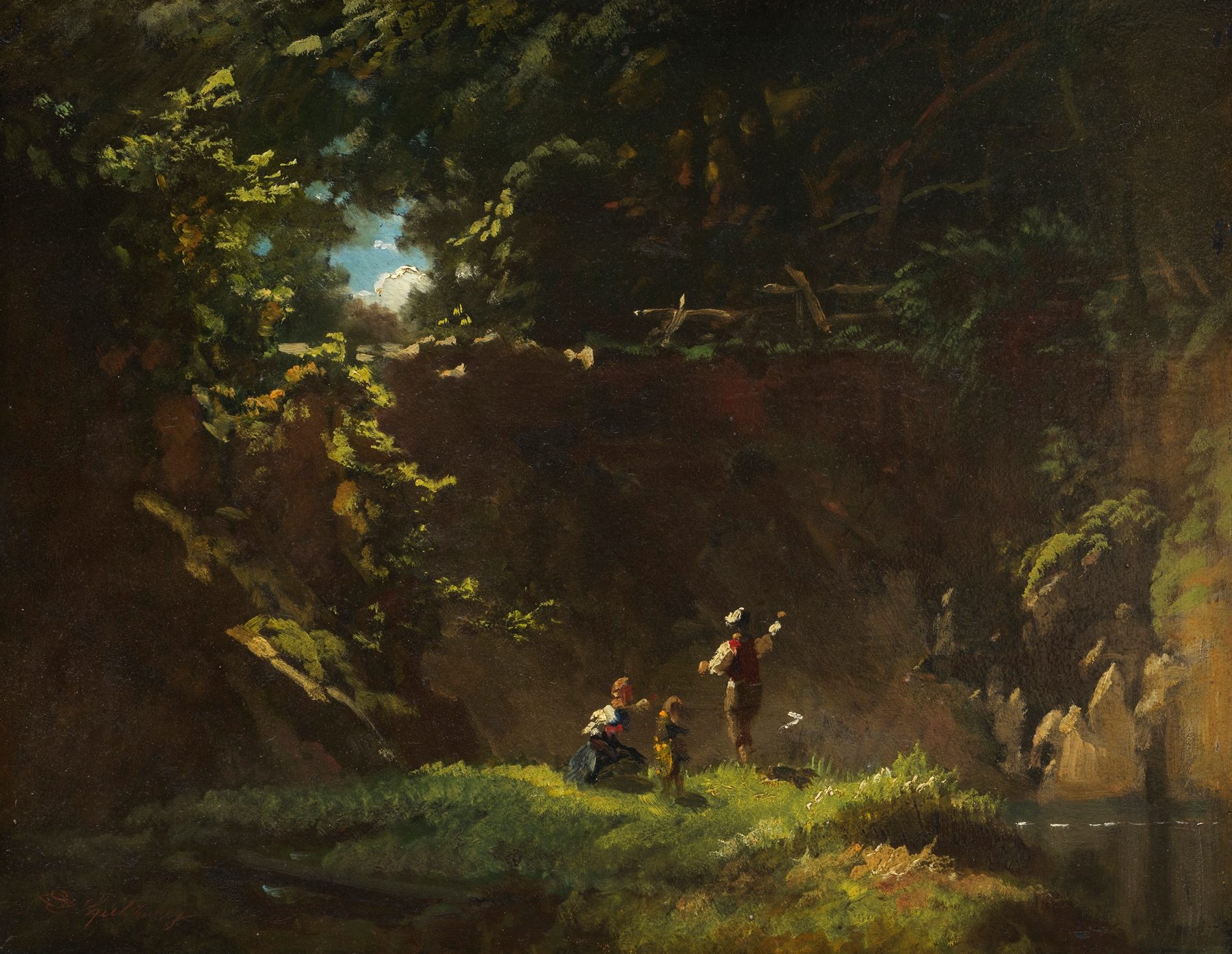 Fischende Kinder, by Carl Spitzweg, public domain