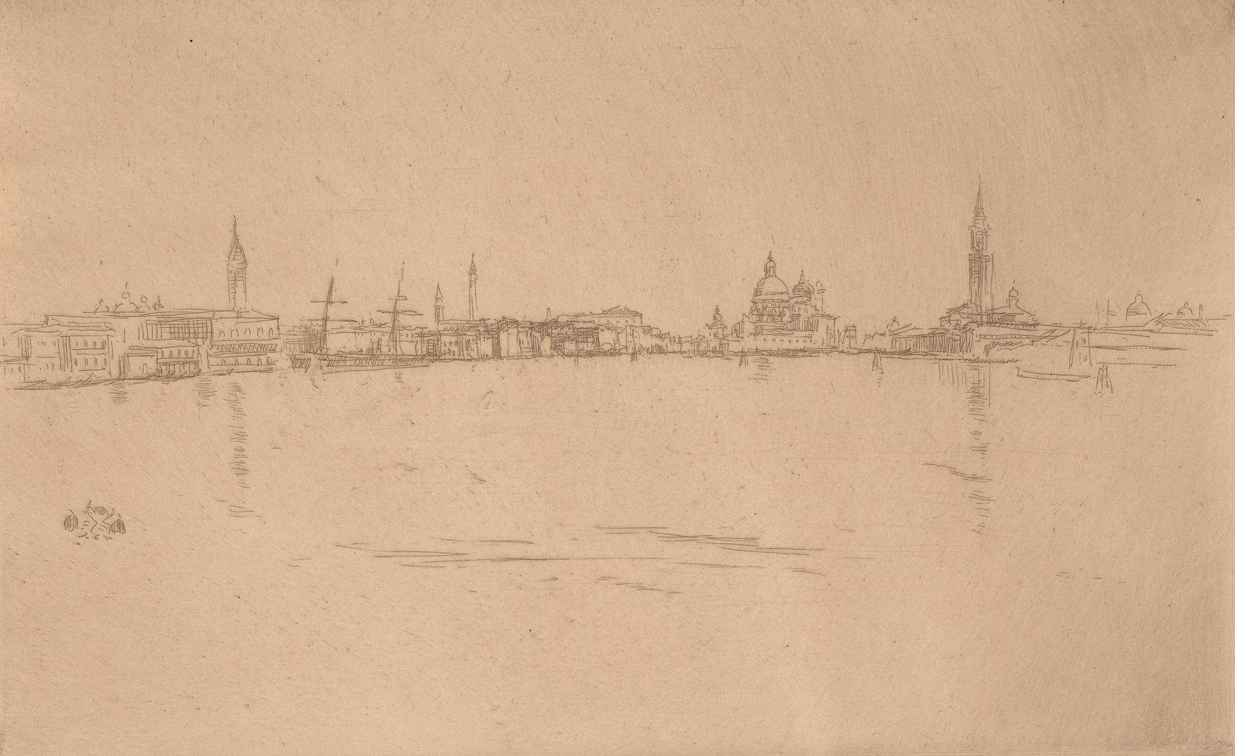 La salute; Dawn, by James Abbott McNeill Whistler, public domain