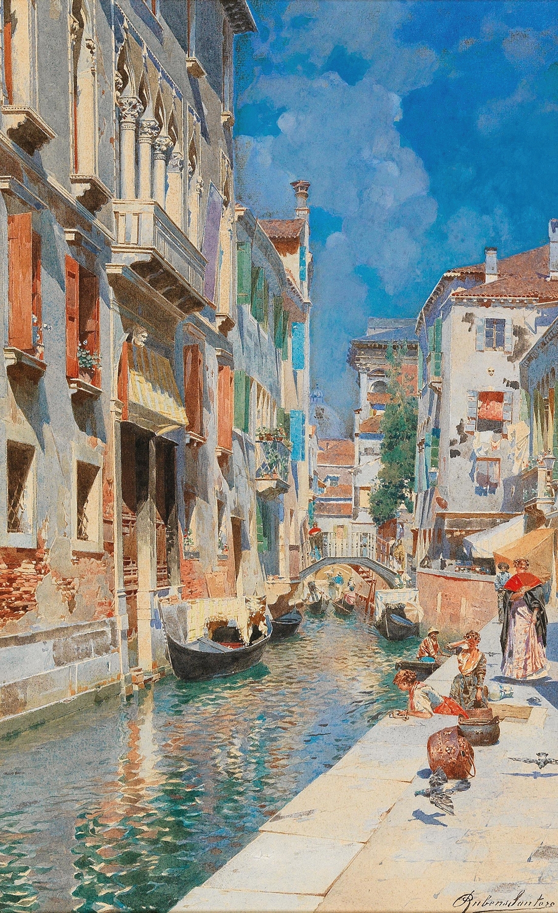 A Venetian canal, by Rubens Santoro, public domain
