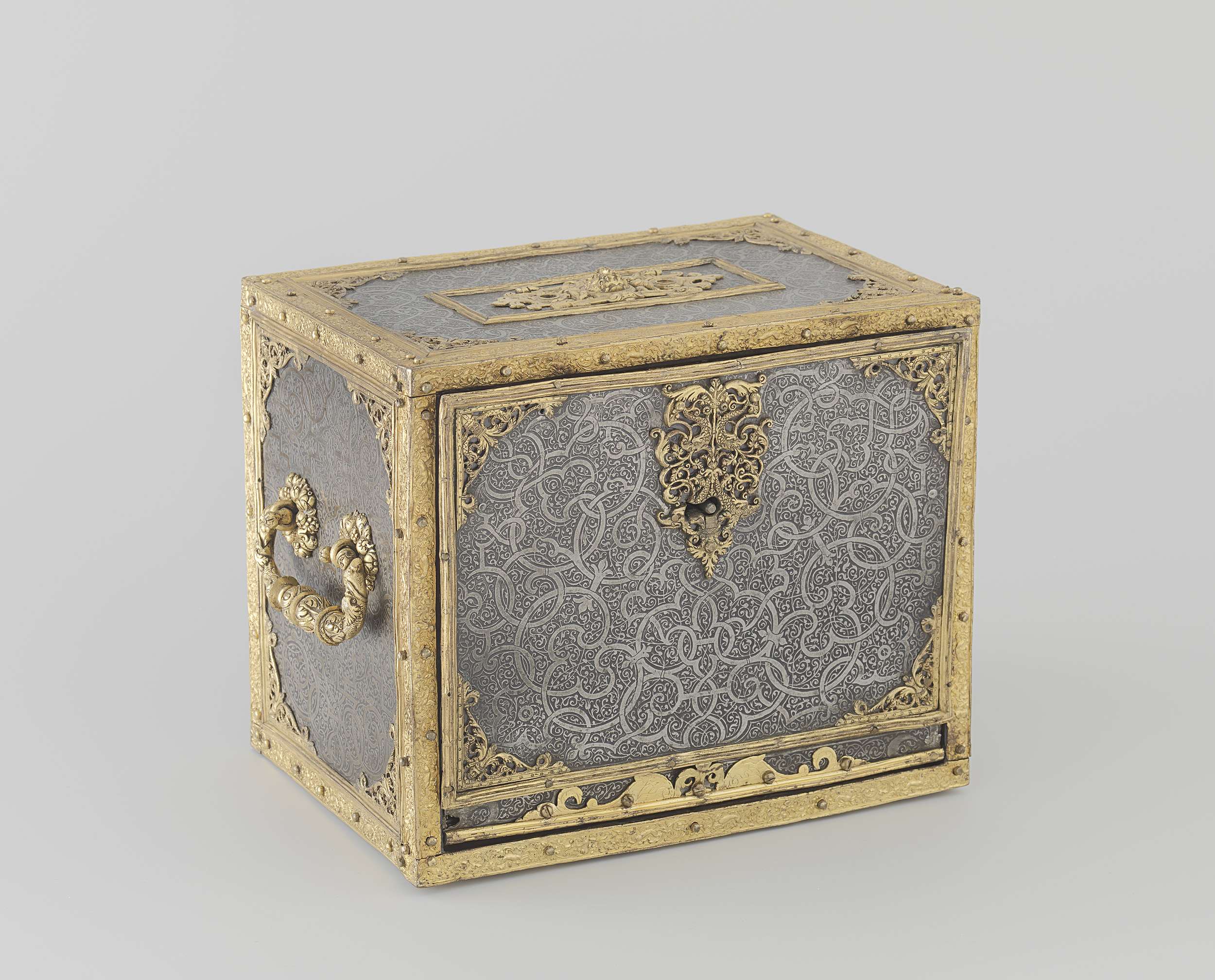 Renaissance casket with steel plates and gilt bronze mounts, unknown artist