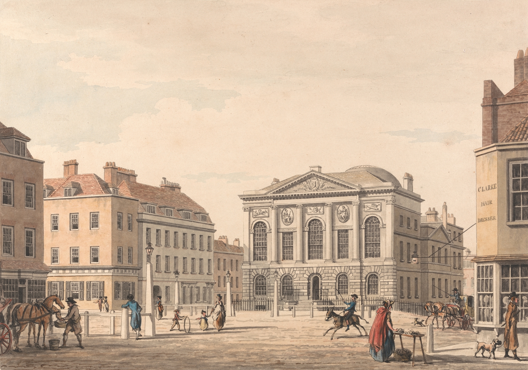 The Sessions House, an architectural piece by Thomas Malton the Younger, medium unknown