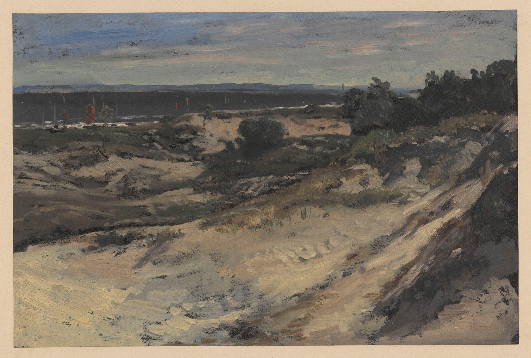 Landscape of dunes by the Baltic Sea II, oil painting by Adolf Dressler