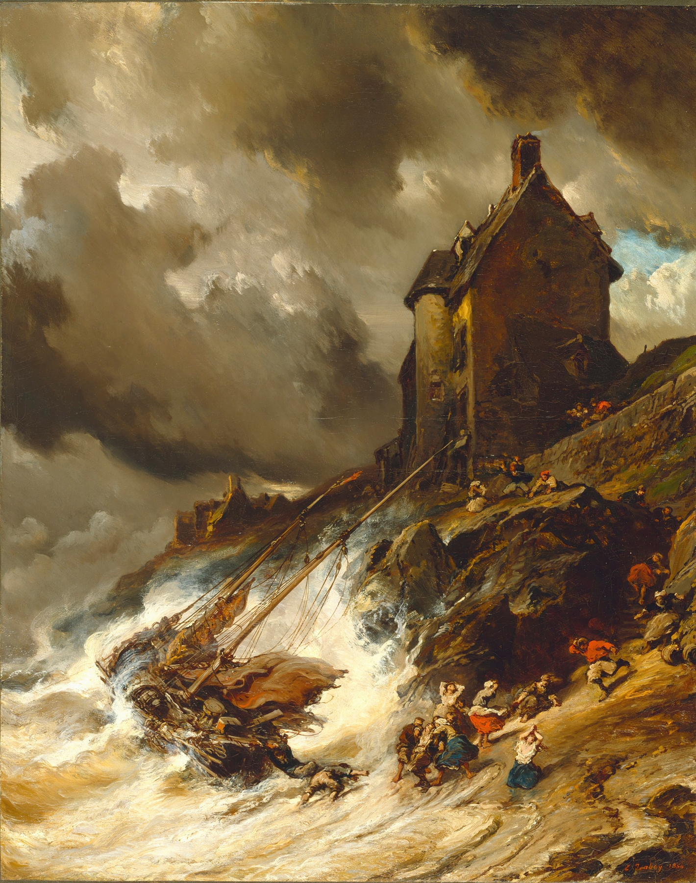 The Wreck, by Eugène Isabey, public domain