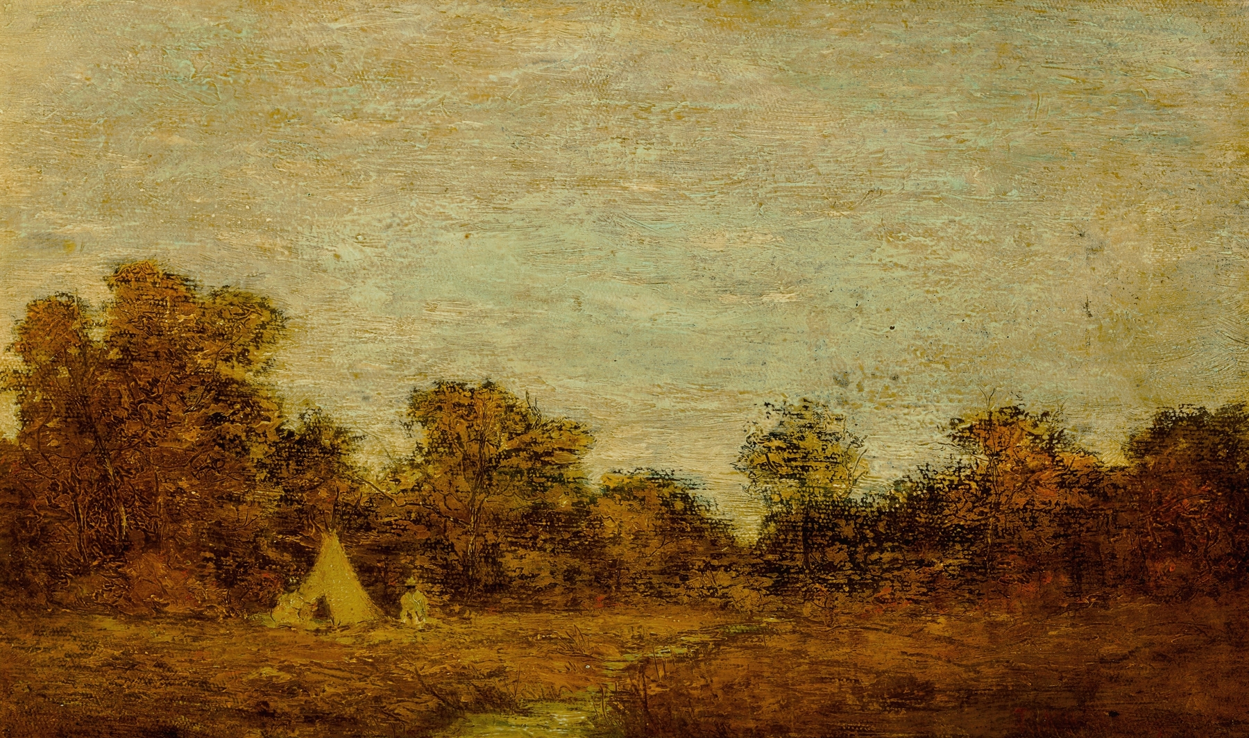 Encampment at Sunset, by Ralph Albert Blakelock, public domain
