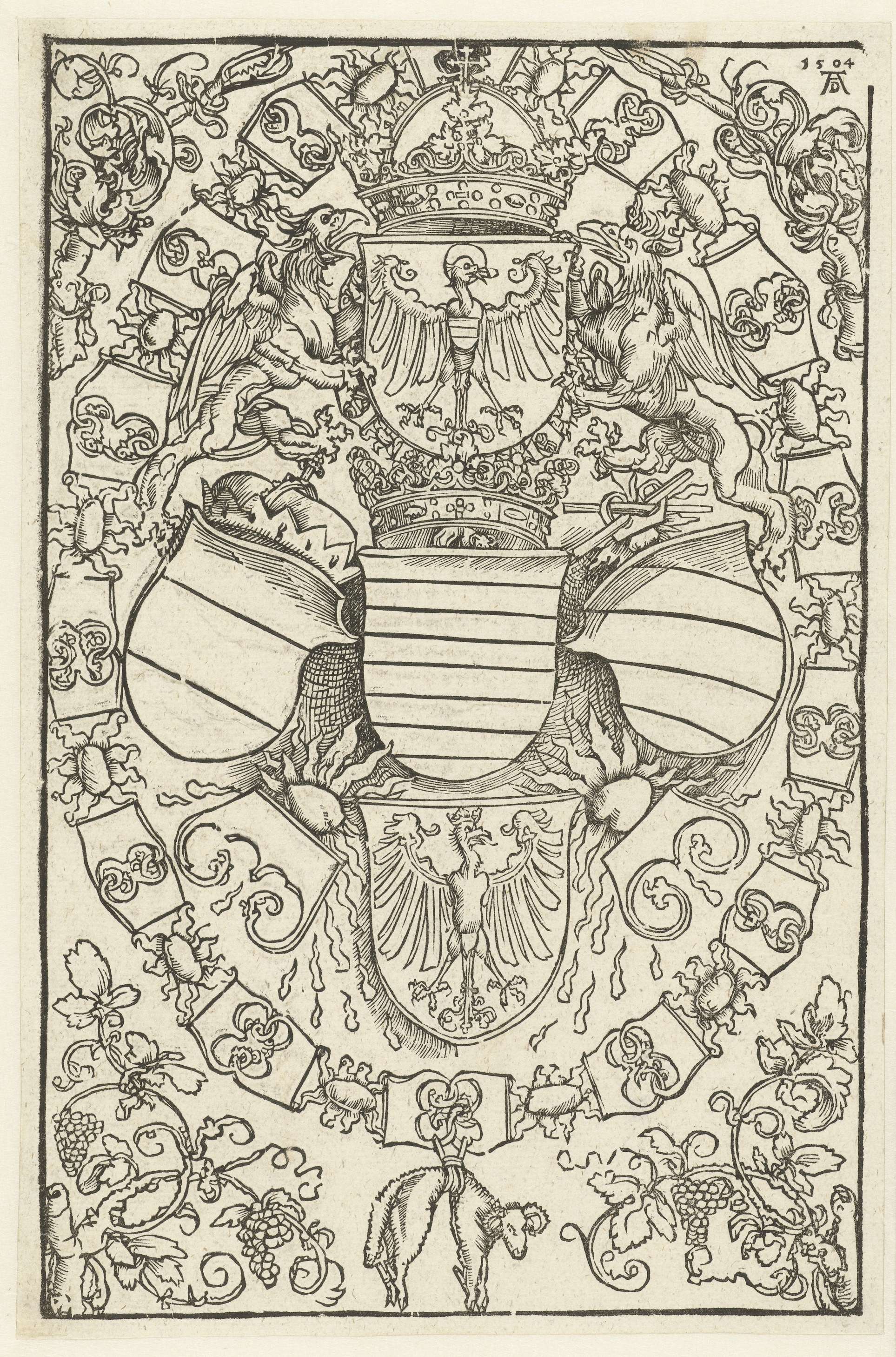 Wapen van rooms-koning Maximiliaan, by Albrecht Dürer, public domain