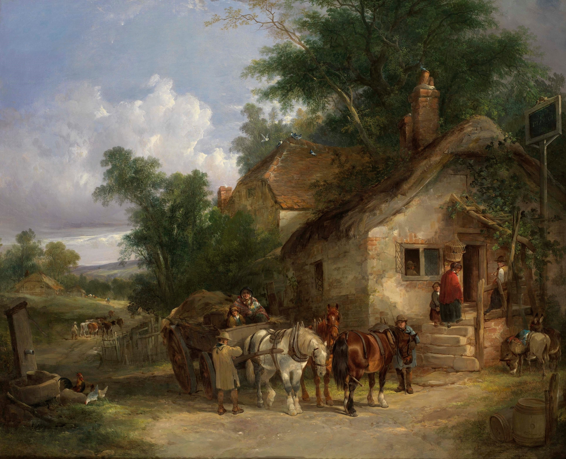 A Halt at the Inn, by William Shayer, public domain
