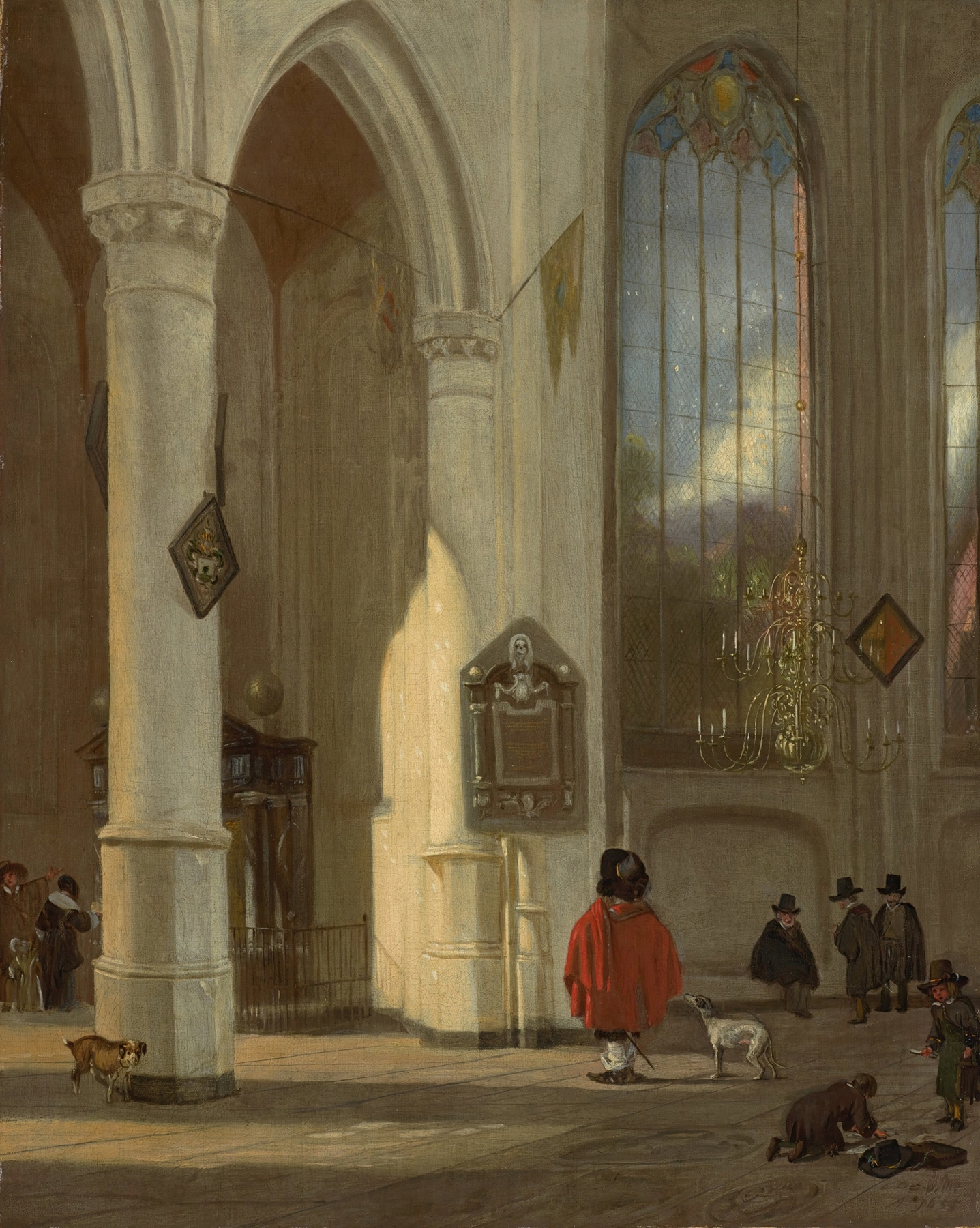 Interior of the Oude Kerk in Delft, by Emanuel de Witte, public domain