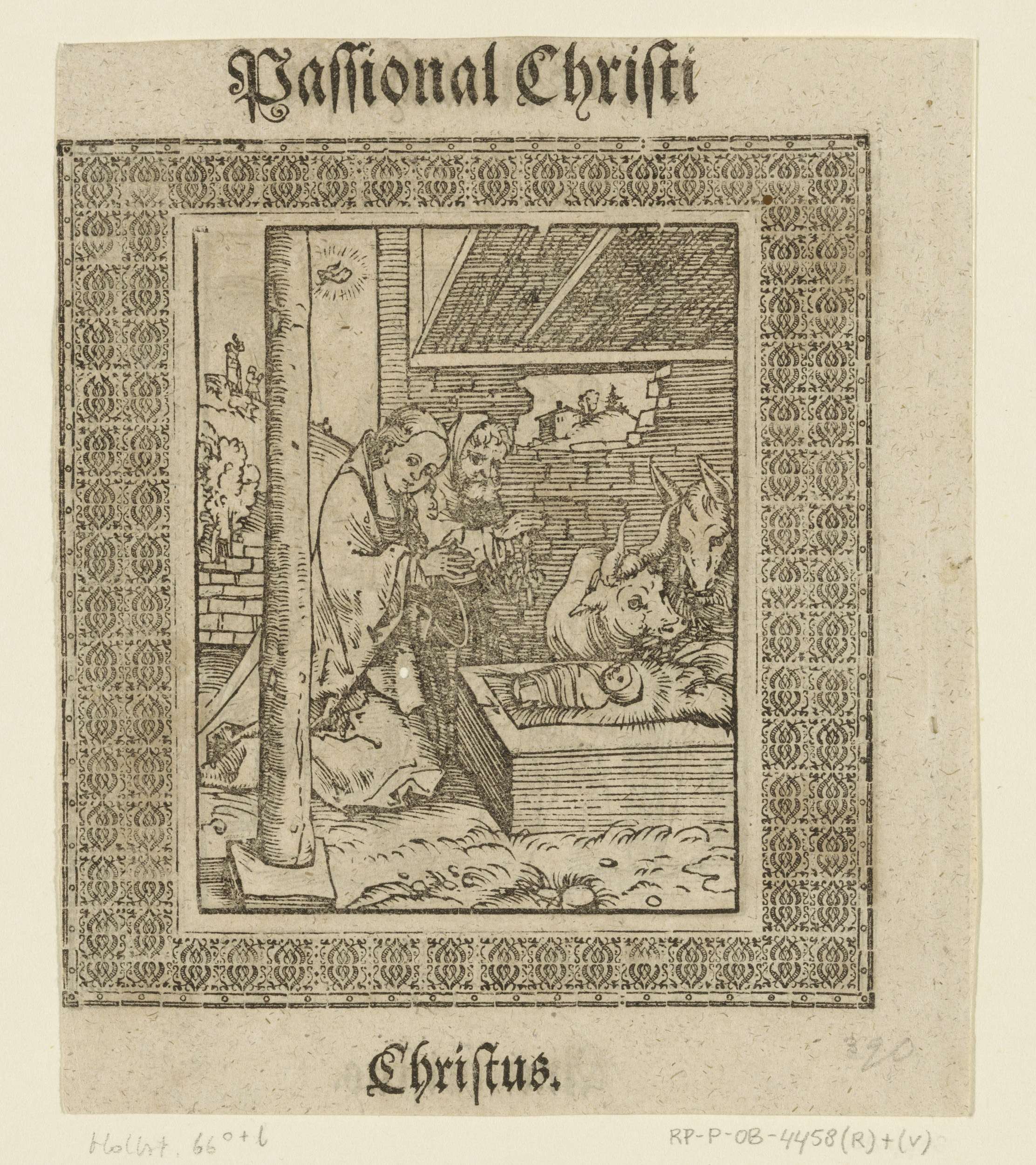 Geboorte van Christus by Lucas Cranach, paper medium, depicting Mary with Infant Christ in a nativity scene.