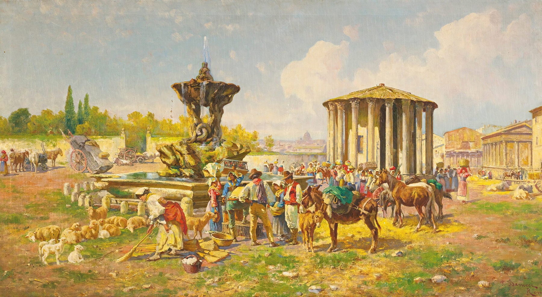 Neoclassical architecture of the Temple of Vesta by Pietro Barucci