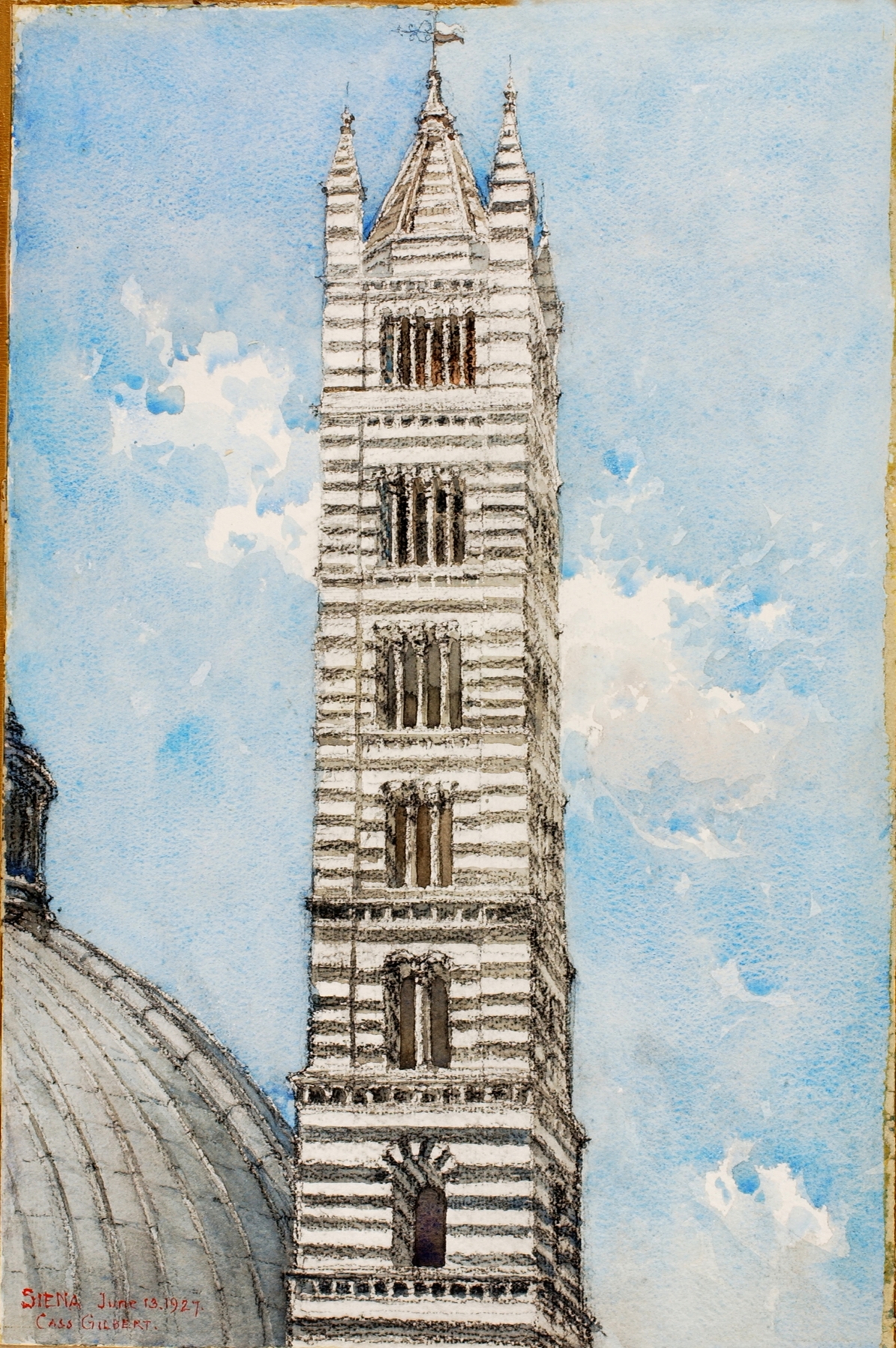 Cathedral Tower, Siena, by Cass Gilbert, public domain