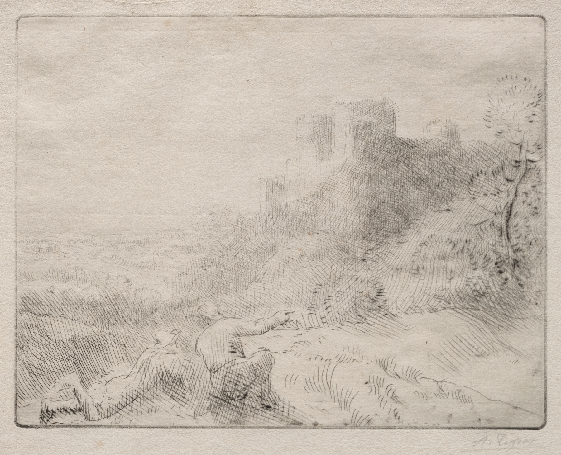 An Old Chateau, by Alphonse Legros, public domain