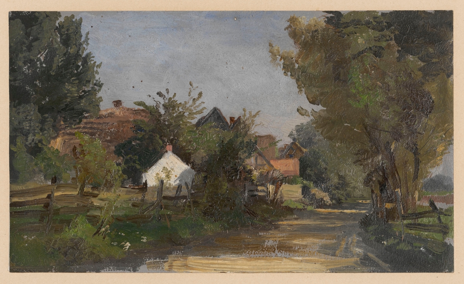 Rural buildings in Skokowa, by Adolf Dressler, public domain