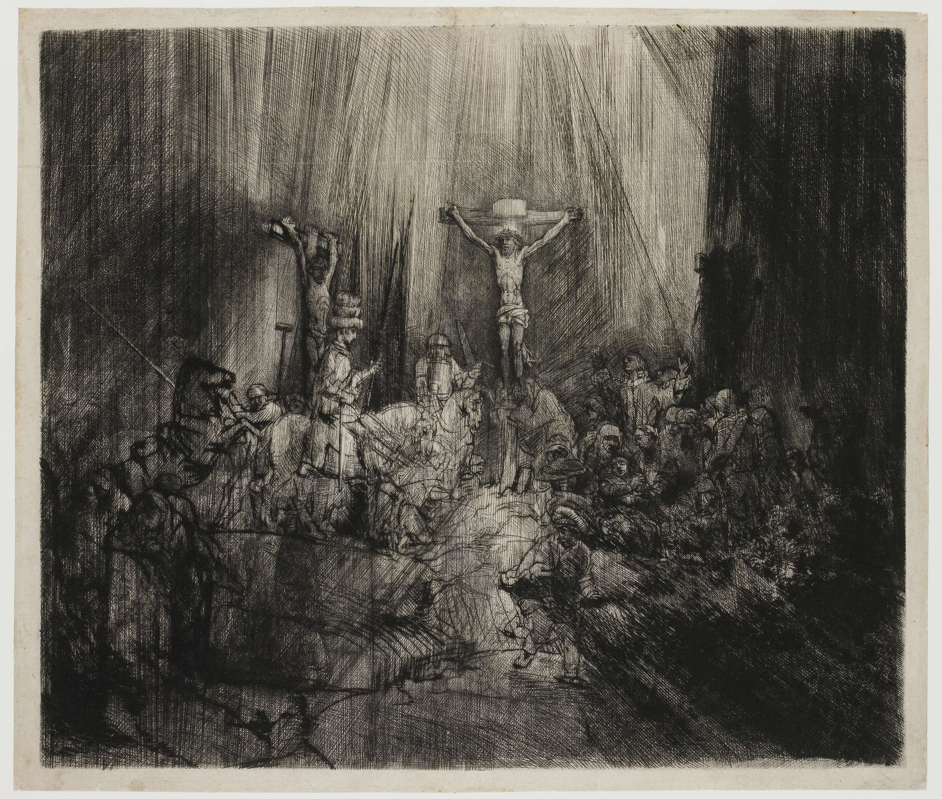 The Three Crosses, by Rembrandt van Rijn, public domain