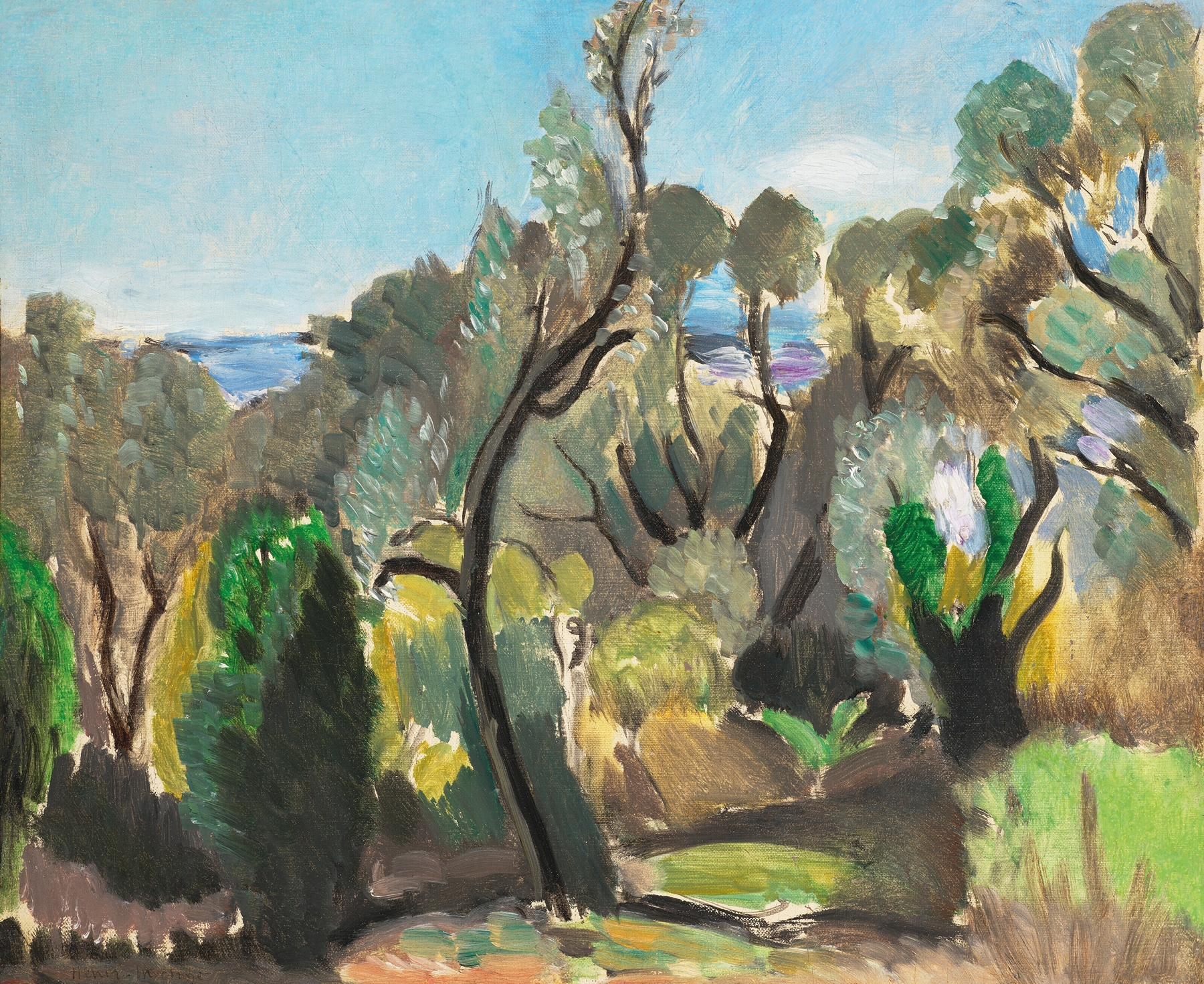 Paysage aux environs de Nice ou Les Oliviers ou Coin du Mont-Boron, by Henri Matisse, public domain