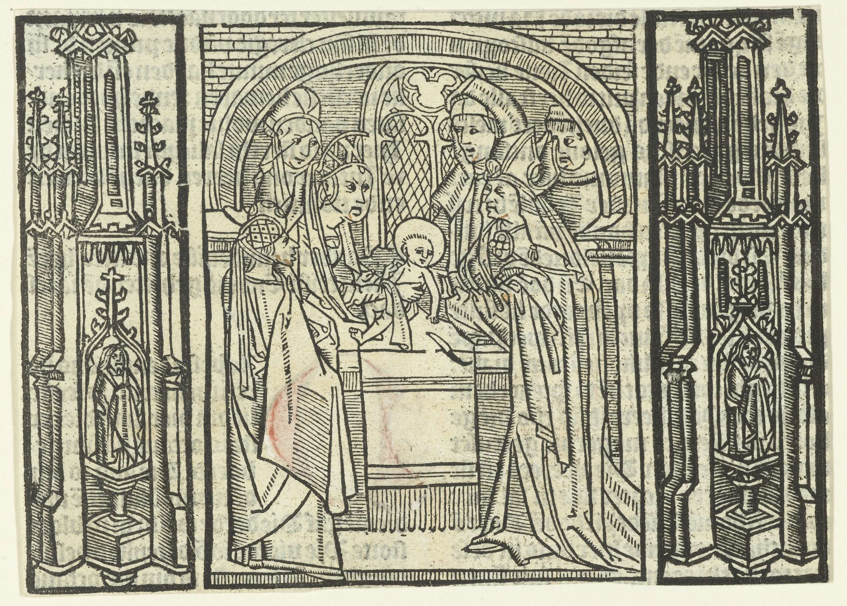 Religious scene depicting infant Christ with radiant light, paper by Master of Delft