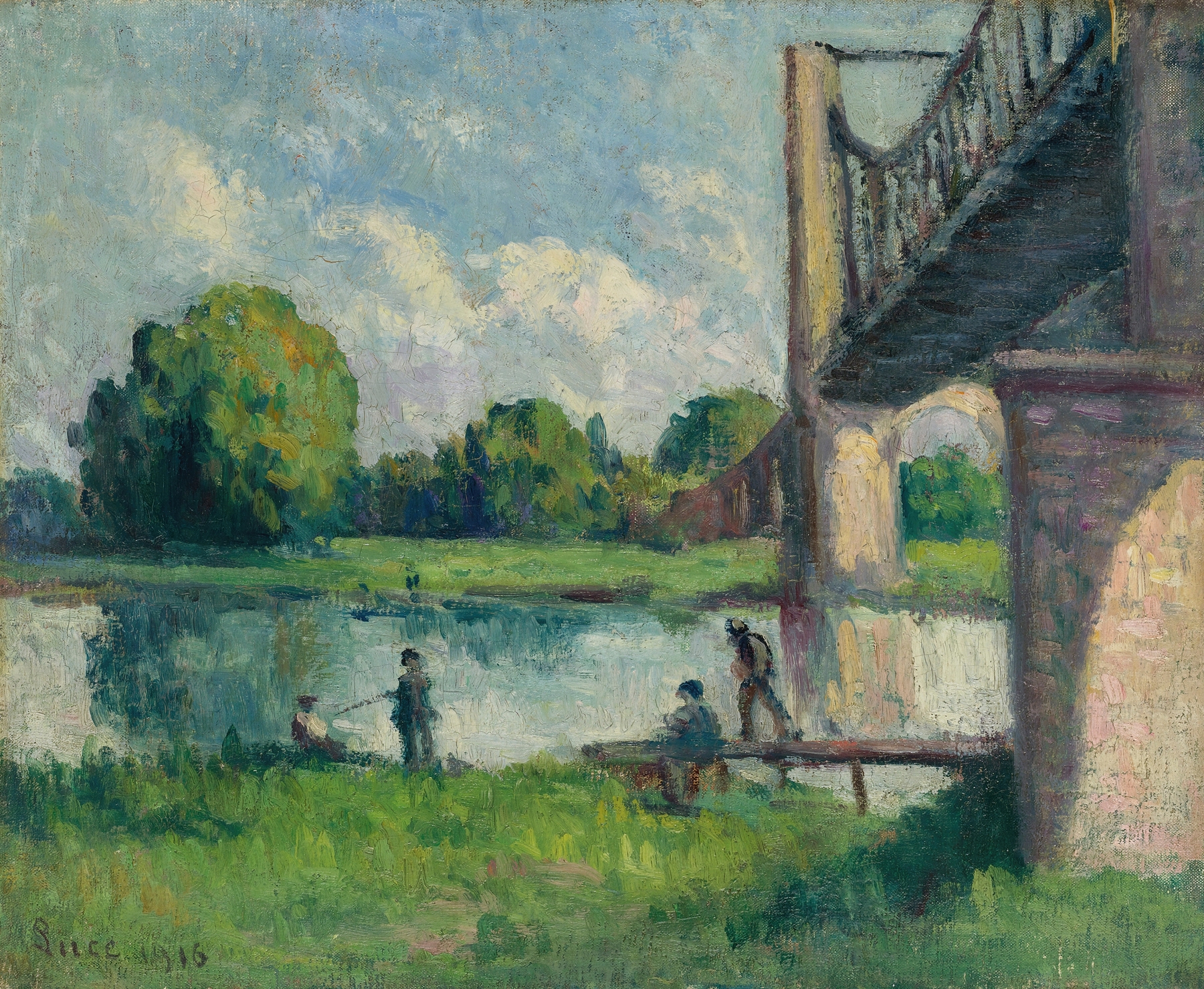 Post-Impressionism landscape by Maximilien Luce, depicting a river and nature.