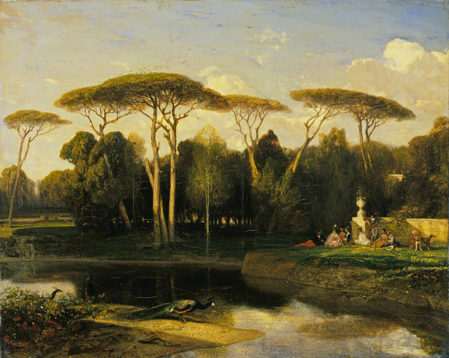Landscape of The Villa Doria Pamphilj in Rome by Alexandre-Gabriel Decamps, oil painting