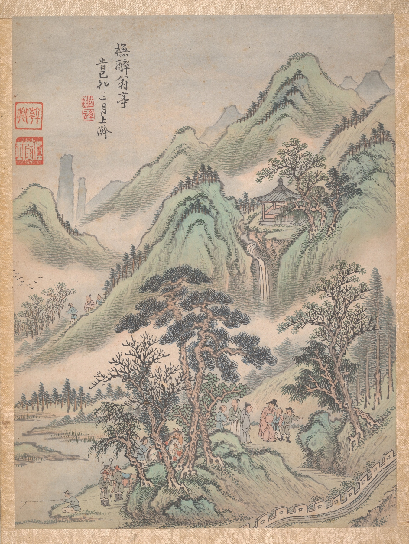 Eight landscapes Pl.8 by Lu Han, Chinese traditional artwork depicting a tranquil landscape.