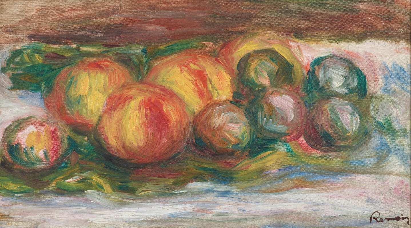 Renoir's 'Pêches et prunes' showcases vibrant fruit in a lively composition.